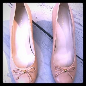 Cole Haan Leather Bow Wedge Pump Size 7.5